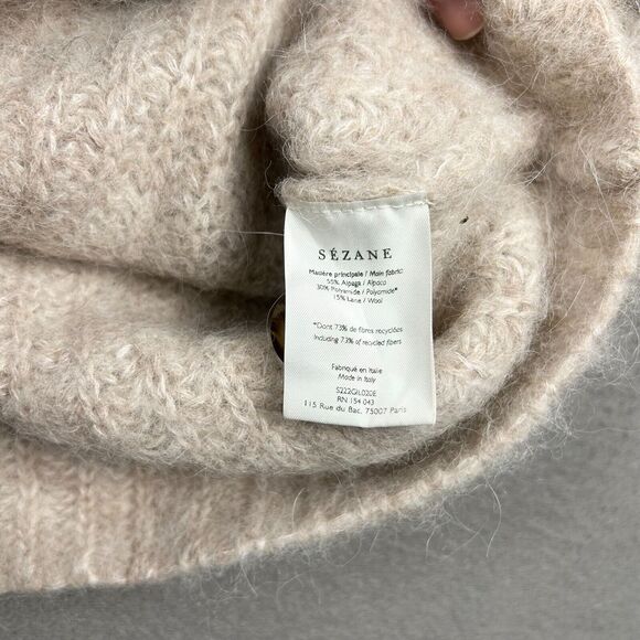 Sézane Basile Cardigan Sweater XS Light Beige Wool Alpaca Oversized - Picture 9 of 13